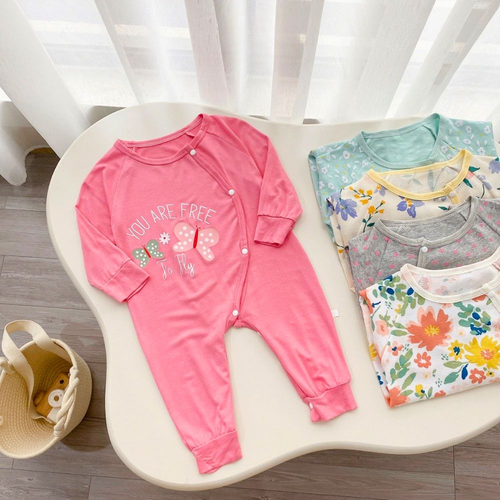 Bộ Body dài LP mom phối viền cho bé