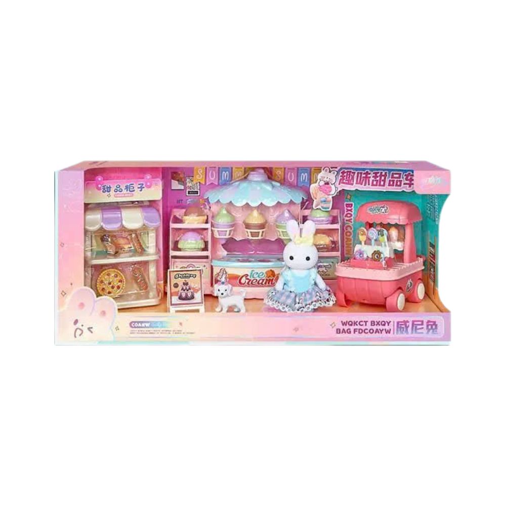 Hộp đồ chơi trạm bán đồ ăn chủ đề thỏ cho bé