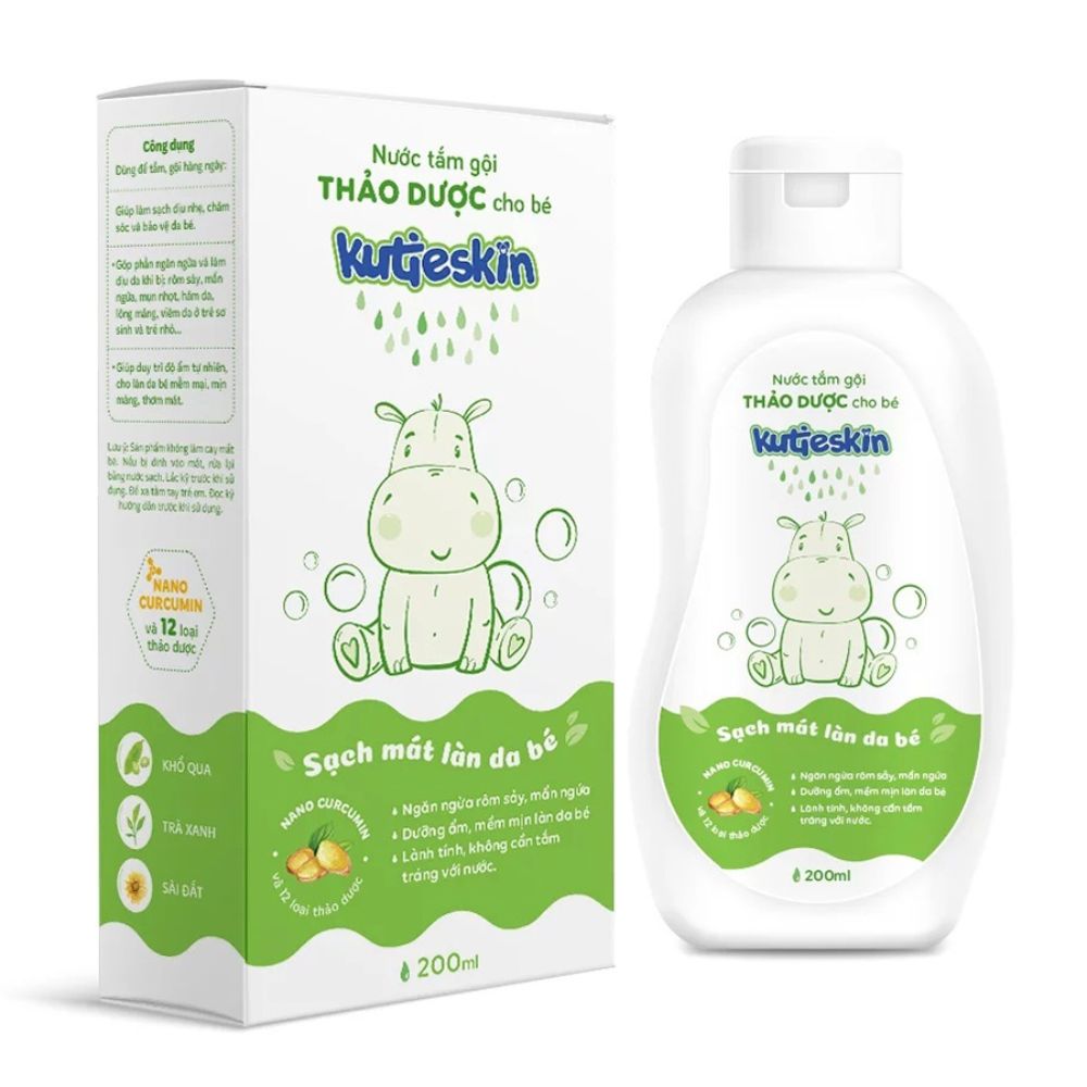 Nước tắm gội thảo dược Kutieskin cho bé 200ml