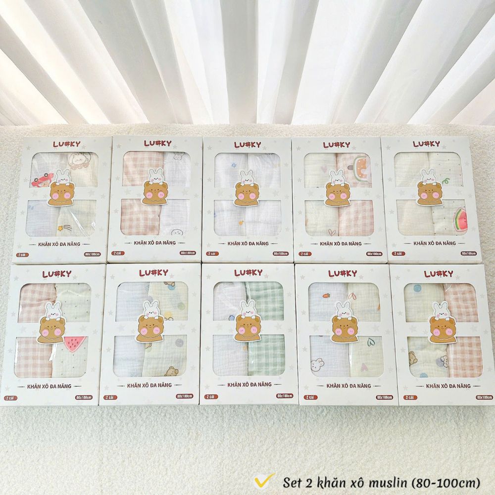 Set hộp 2 khăn xô đa năng Lucky 80x100cm