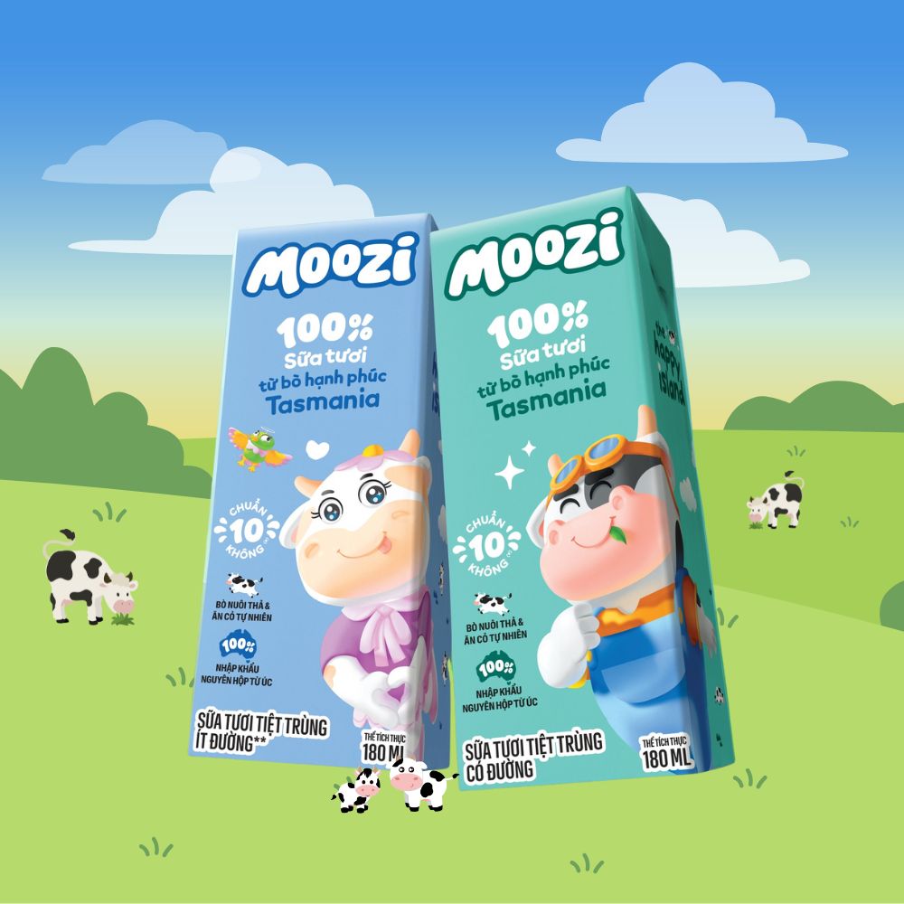 Sữa tươi tiệt trùng Moozi 1Y+ (180ml)