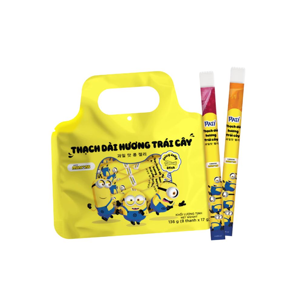Thạch dài Pati Minions vị trái cây cho bé 3Y+ (136g)