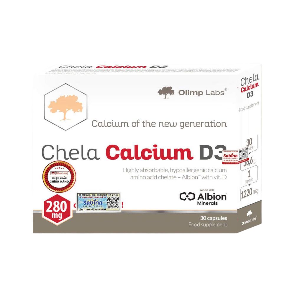 Canxi hữu cơ Chela Calcium D3 hộp 30v