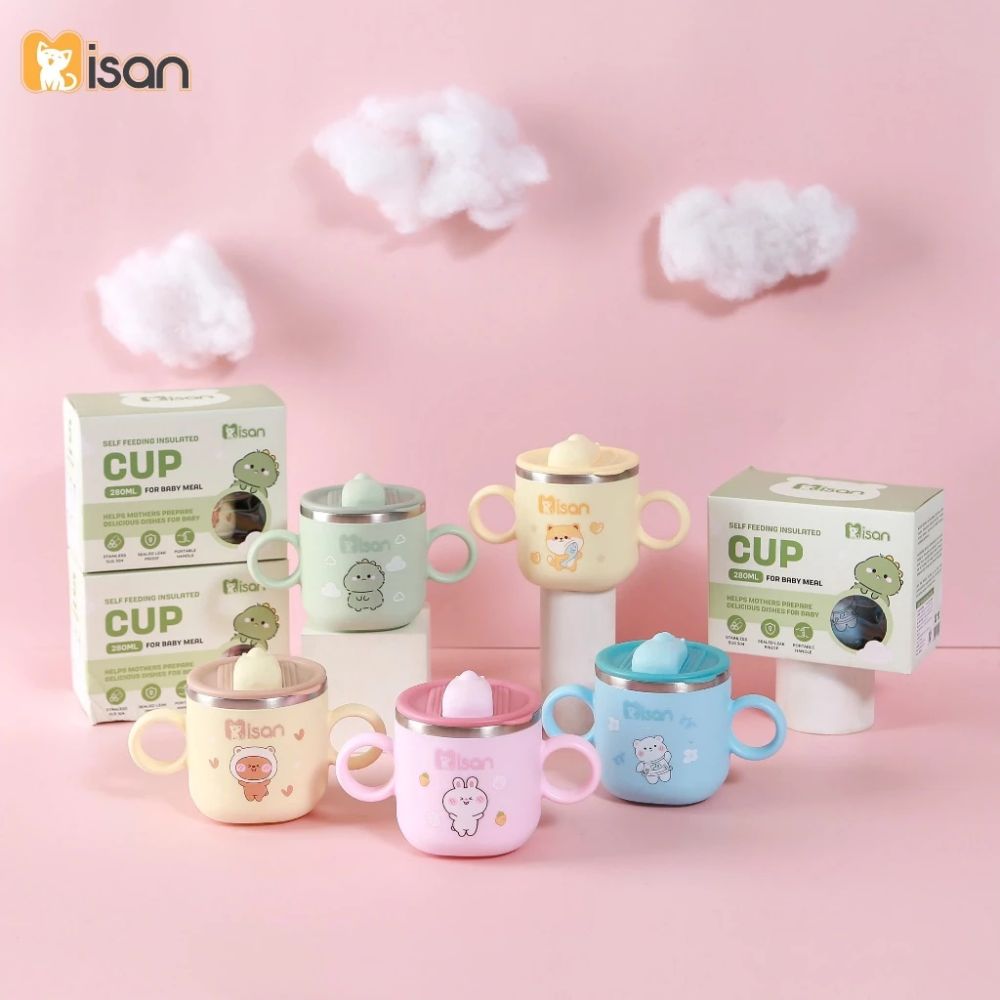 Cốc tập uống inox Misan giữ nhiệt an toàn cho bé
