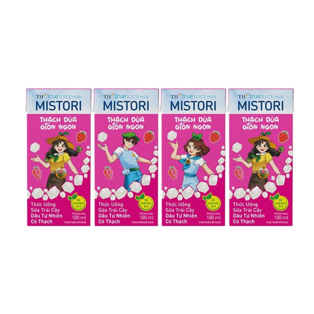 Thức uống sữa trái cây có thạch TH true JUICE milk MISTORI 180ml