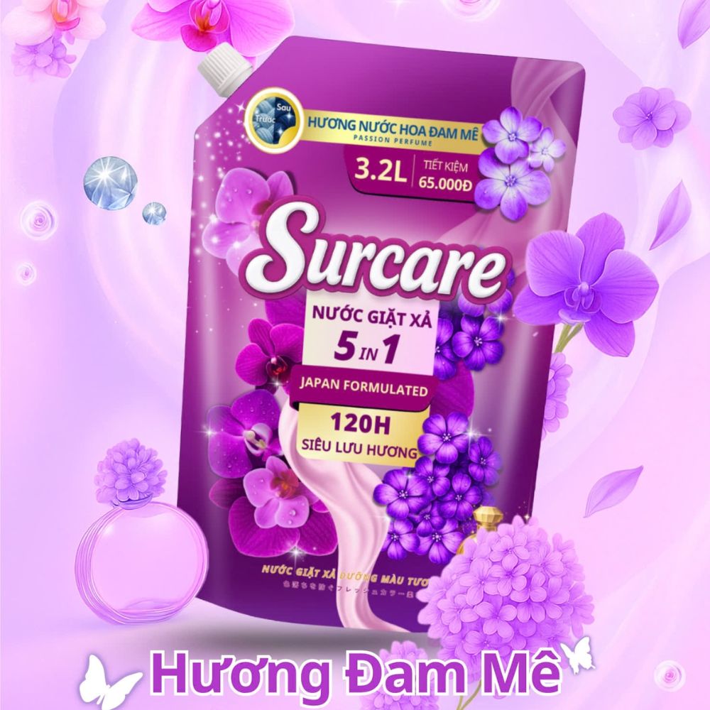 Nước giặt xả Surcare 5in1 hương nước hoa