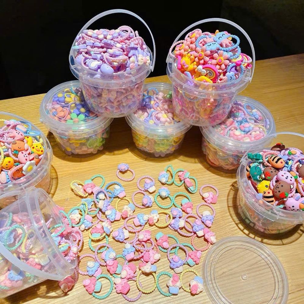 Xô chun cột tóc kèm ticker cho bé