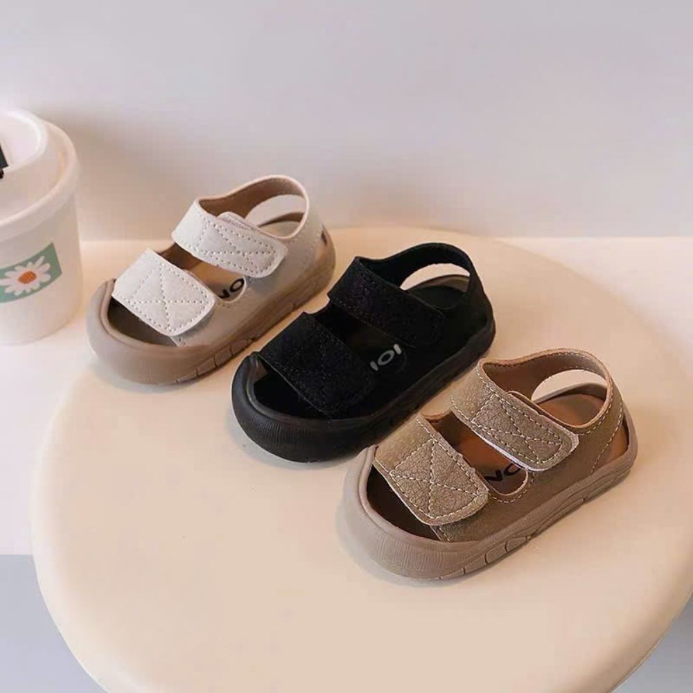 Giày sandal trơn quai dán chống trượt cho bé