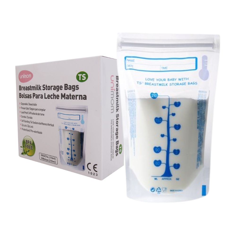 Túi trữ sữa Unimom cảm biến nhiệt 210ml hộp 30 túi