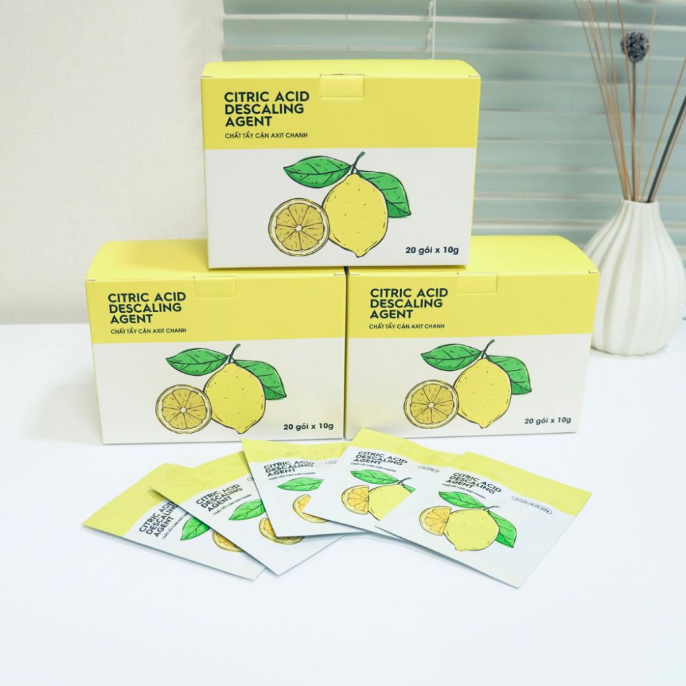 Bột tẩy cặn canxi máy đun nước tiệt trùng axit chanh