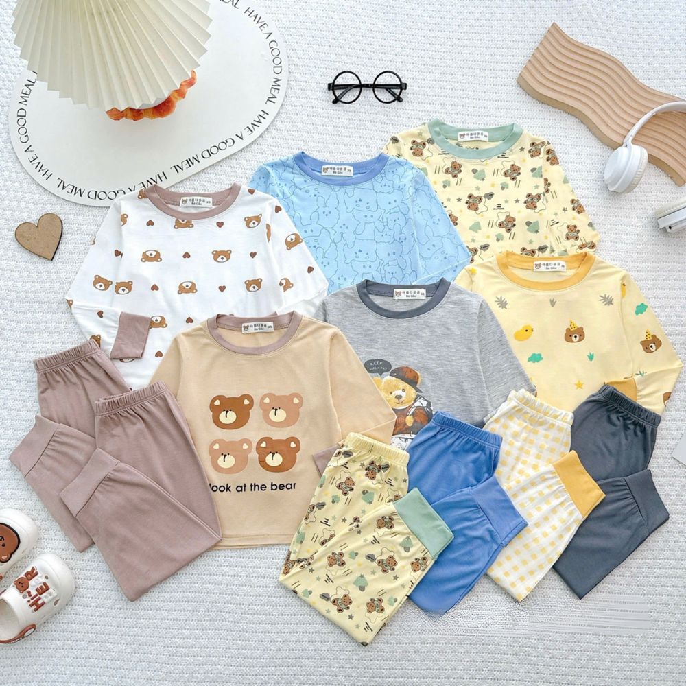 Bộ dài thun lạnh Bé Gấu cho bé
