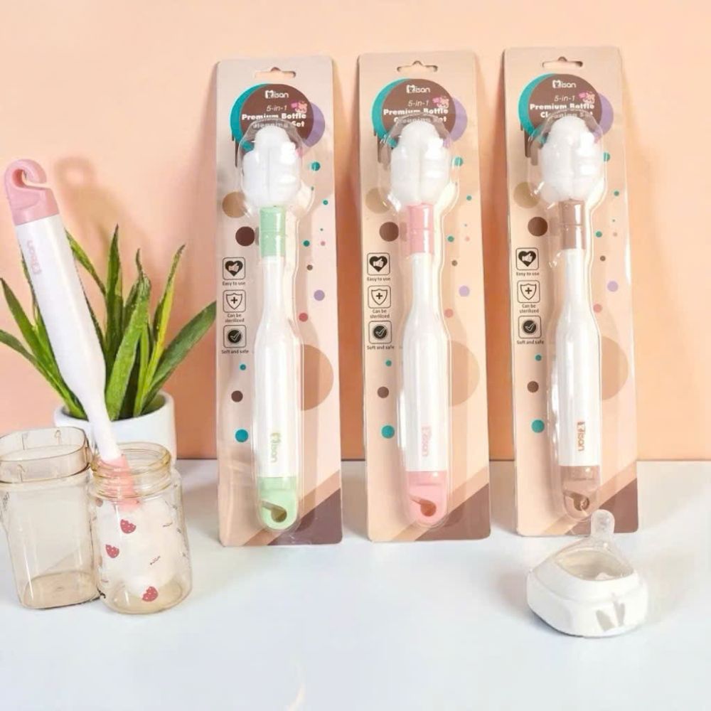 Cọ xốp rửa bình 5in1 Misan