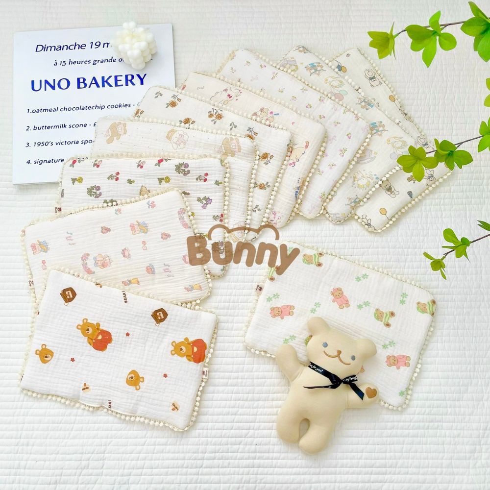 Set chăn kèm gối xô musilin Bunny cho bé
