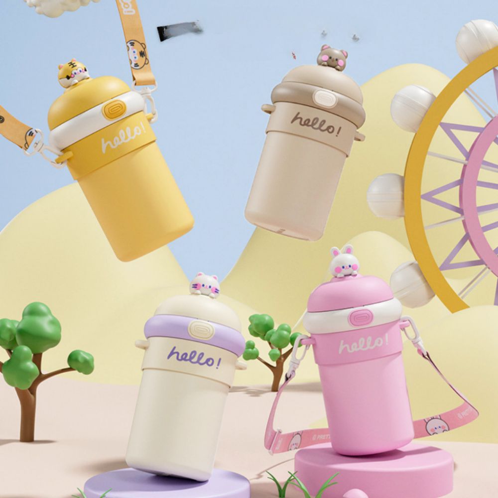 Bình nước thủy tinh bọc nhựa giữ nhiệt Hello