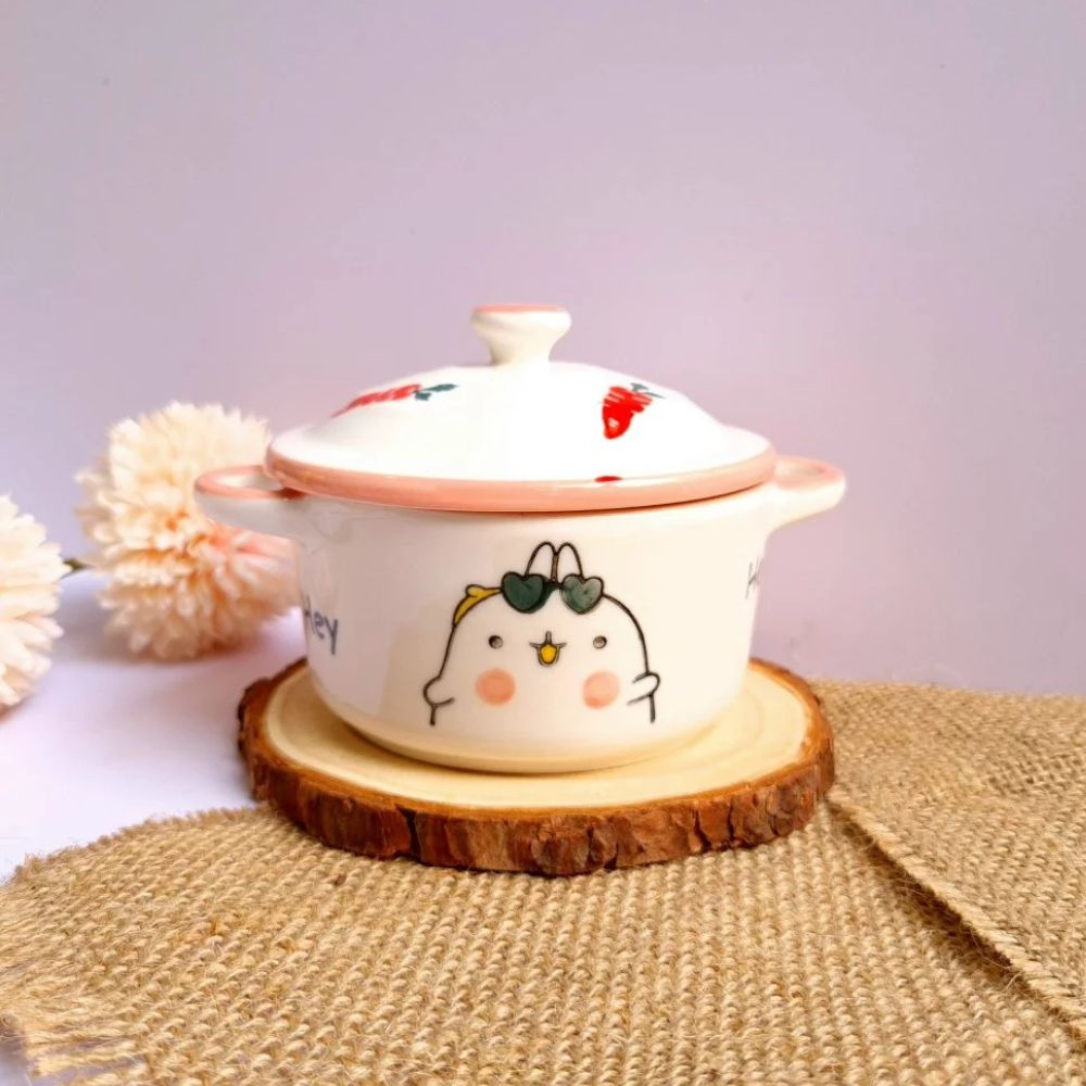 Bát sứ có nắp màu ngẫu nhiên