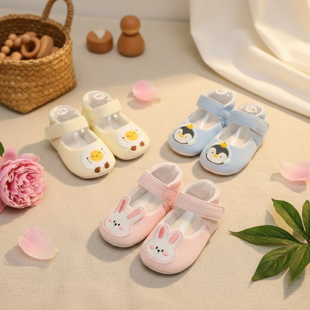 Giày vải tập đi hình động vật cho bé