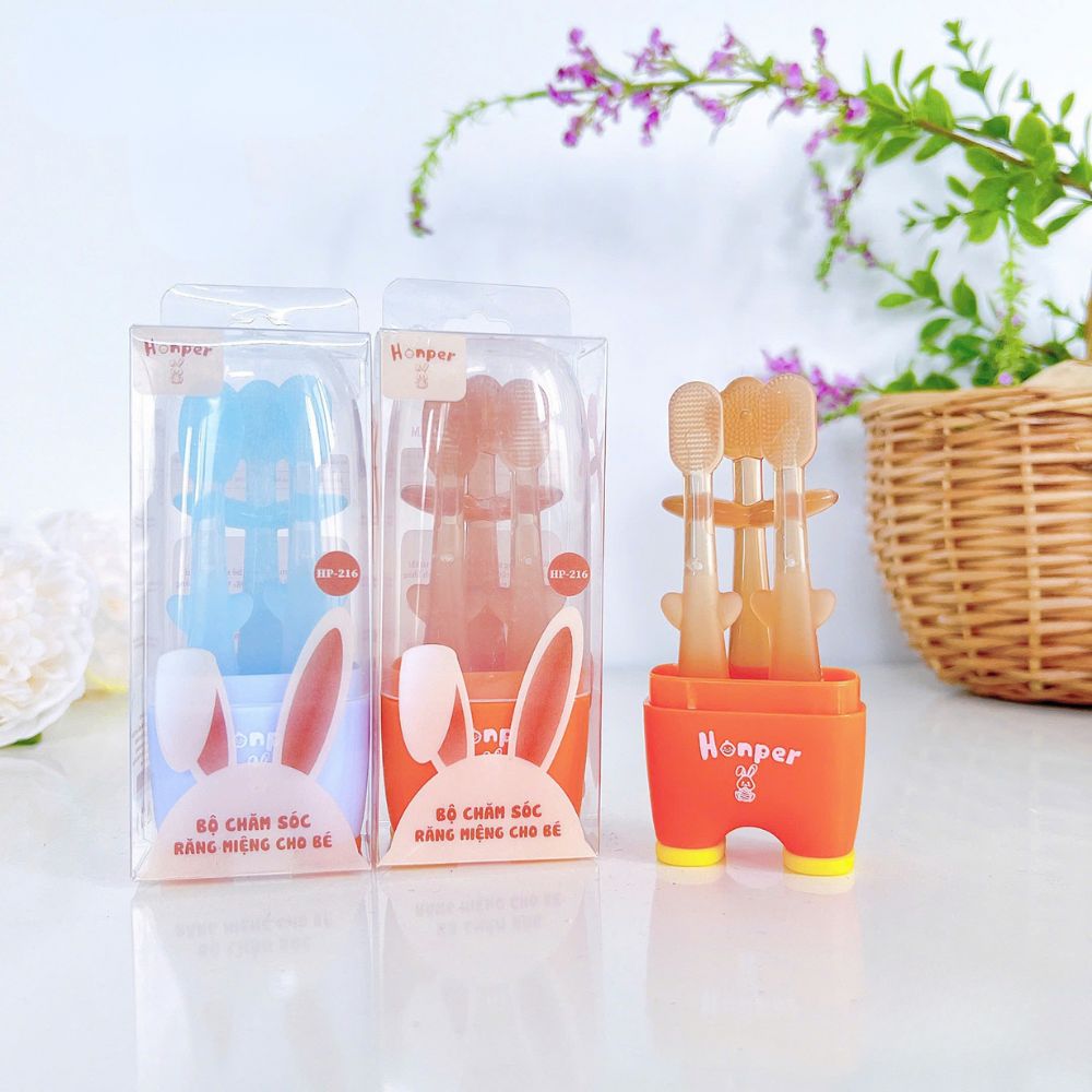 Bộ 3 bàn chải rơ lưỡi silicon Honper HP216