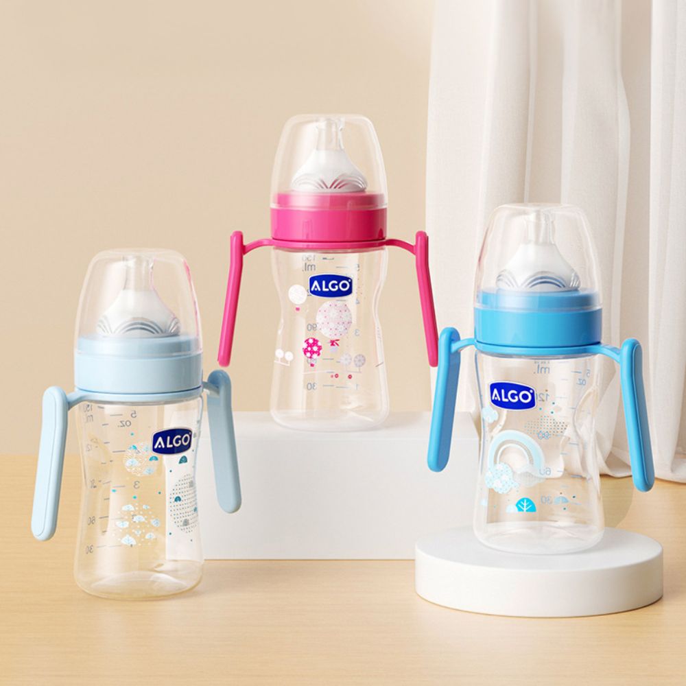 Bình sữa PP cổ rộng Algo có tay cầm