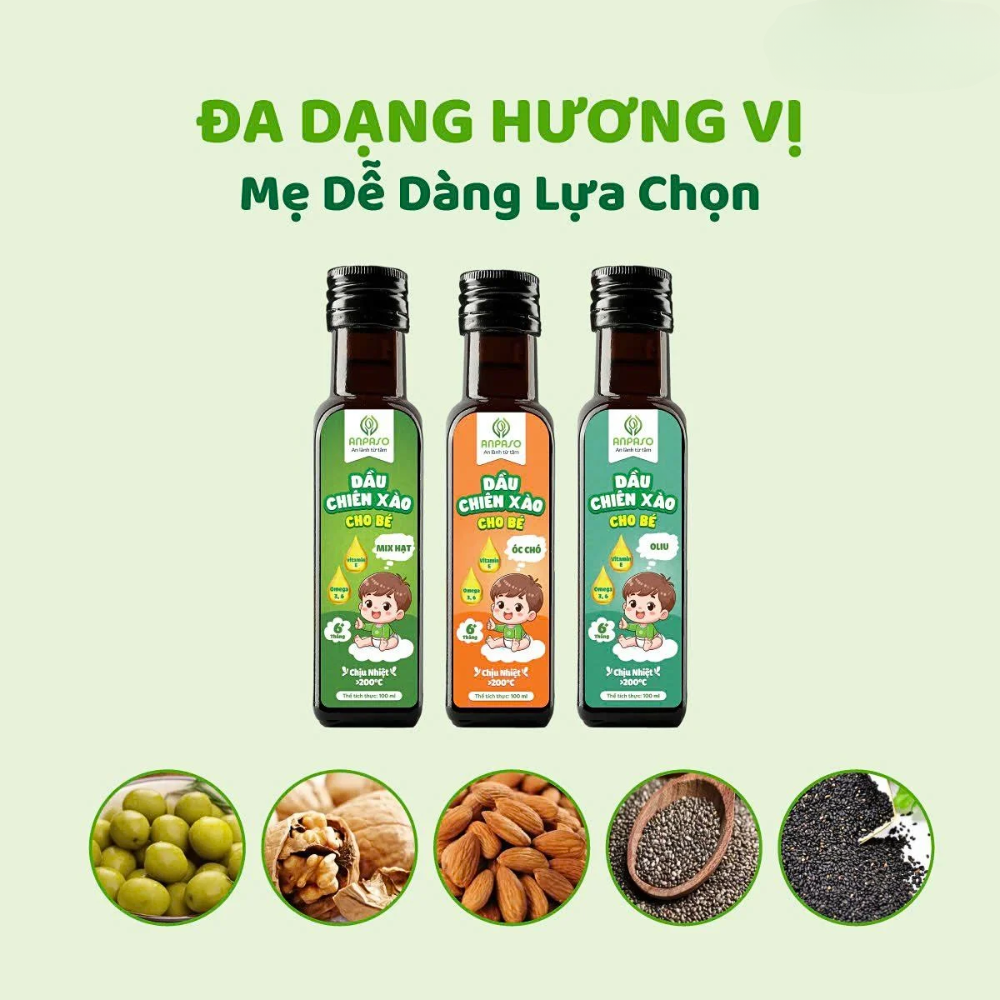 Dầu chiên xào Anpaso 100ml cho bé 6M+