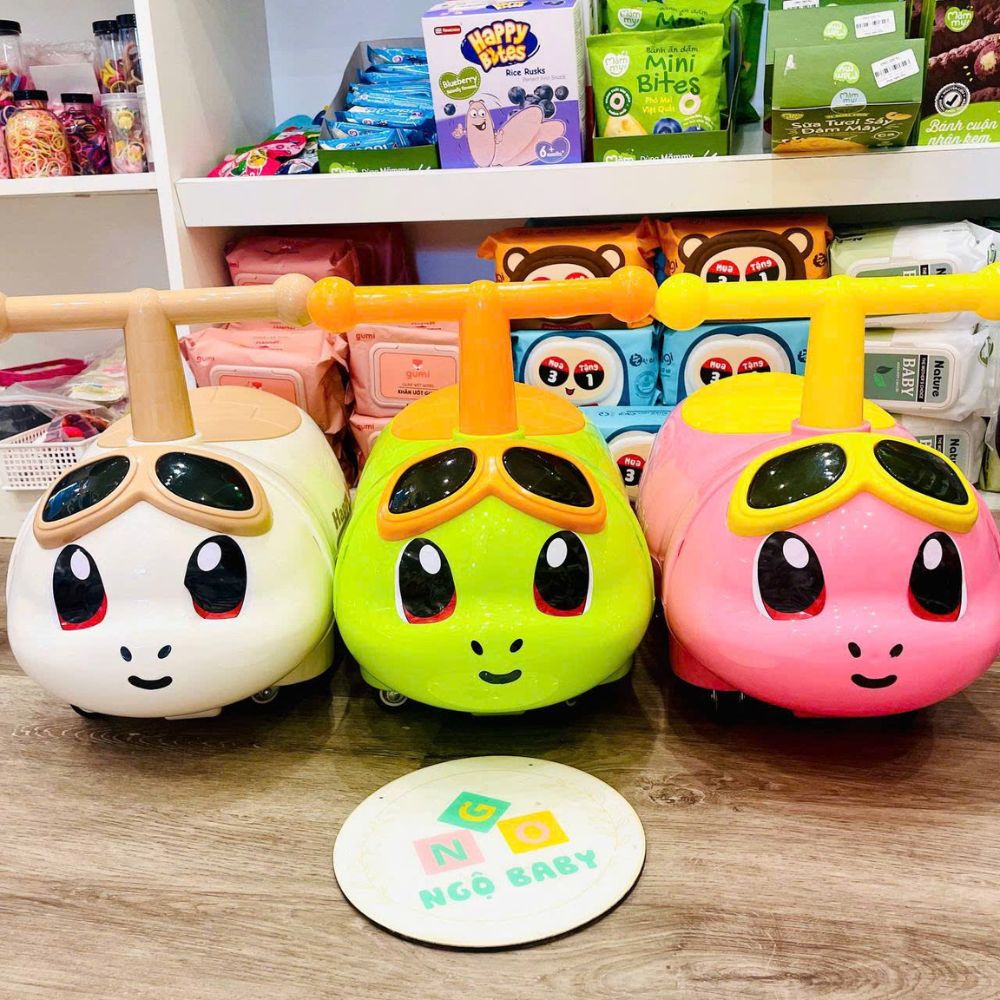 Xe chòi chân Happy Baby hình Rùa đeo kính cho bé