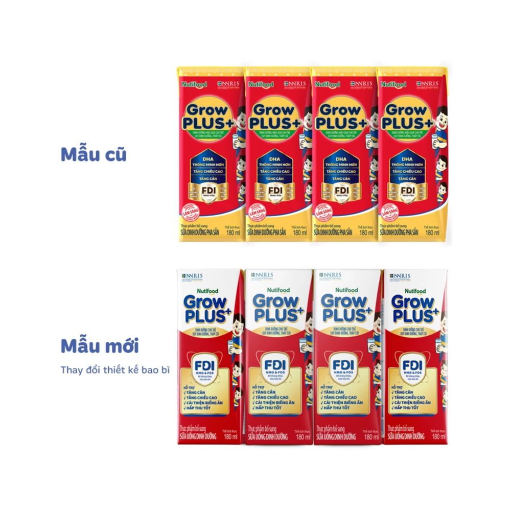 Sữa bột pha sẵn NutiFood Grow Plus+ đỏ