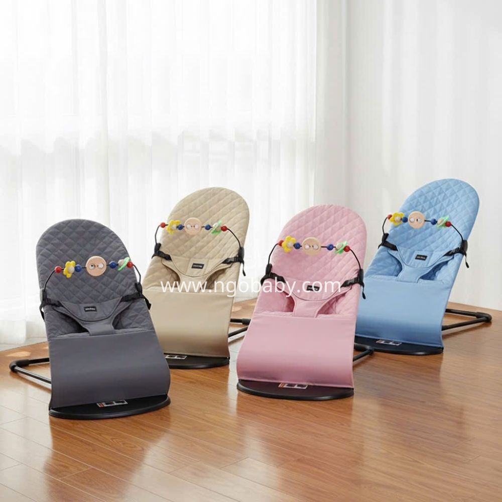 Ghế nhún kiêm bập bênh Love Baby vải cotton cho bé