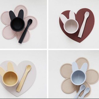 Bộ chén kèm thìa silicon hình thỏ Kichi