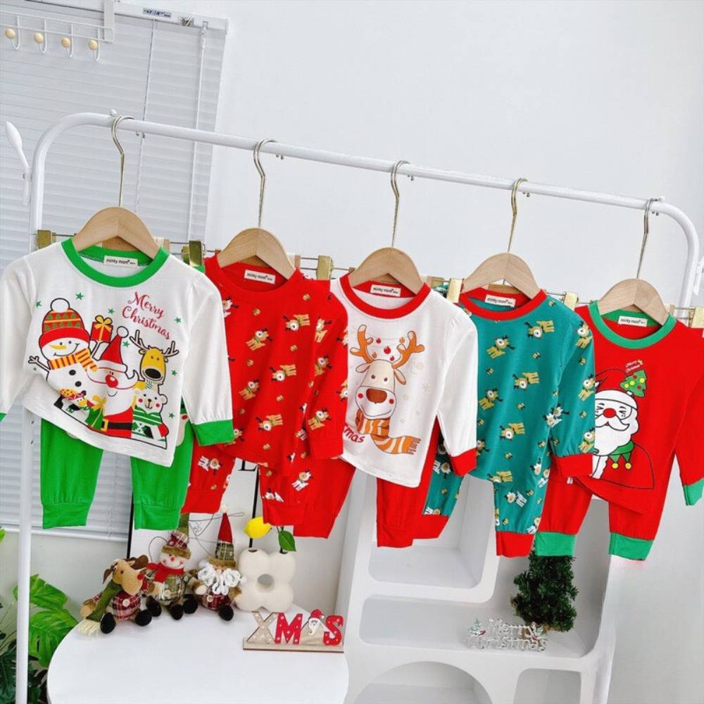 Bộ dài tay giáng sinh chất thun lạnh Minkymom