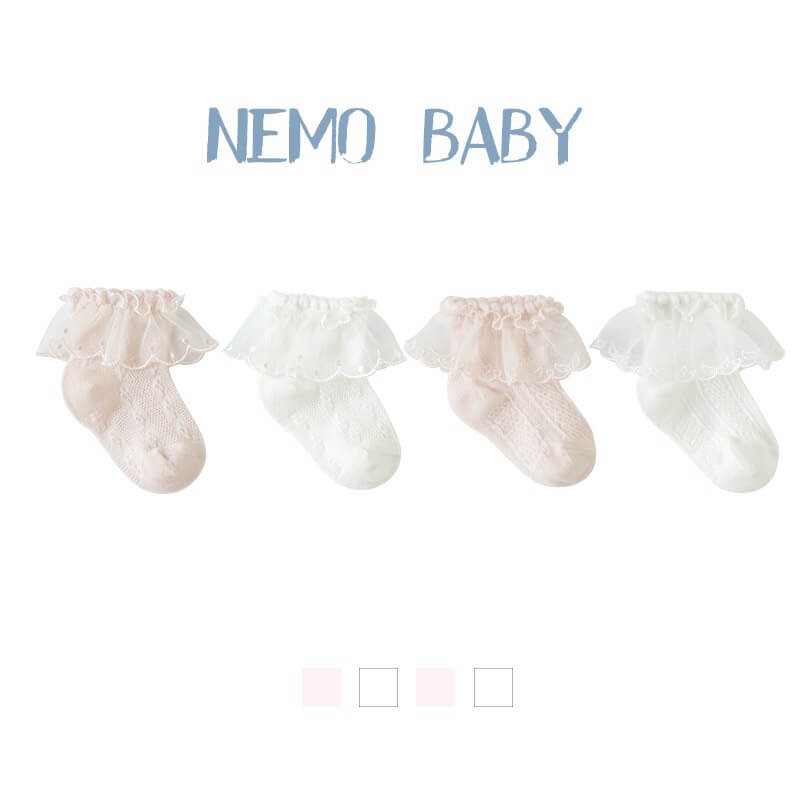 Tất vớ ren trơn cổ ngắn tiểu thư Nemo Baby