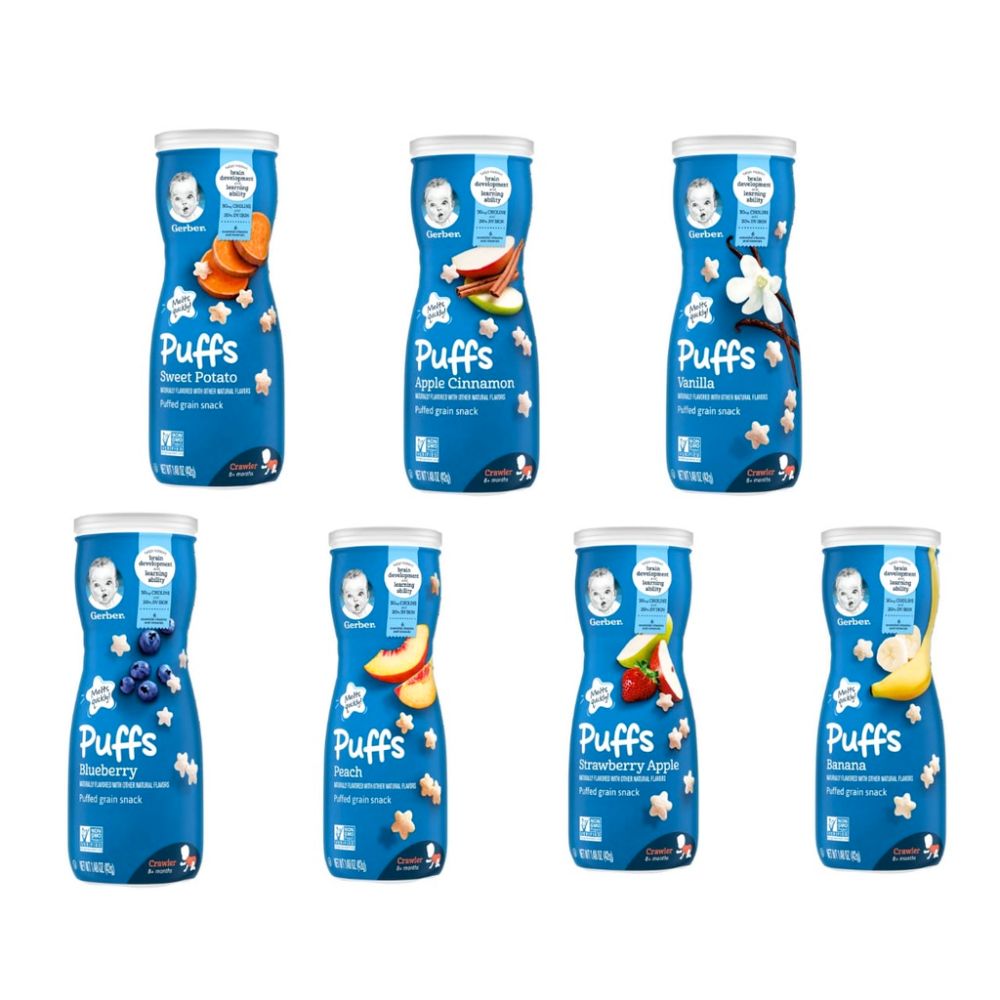 Bánh ngôi sao Gerber Puffs lon cao 8M+