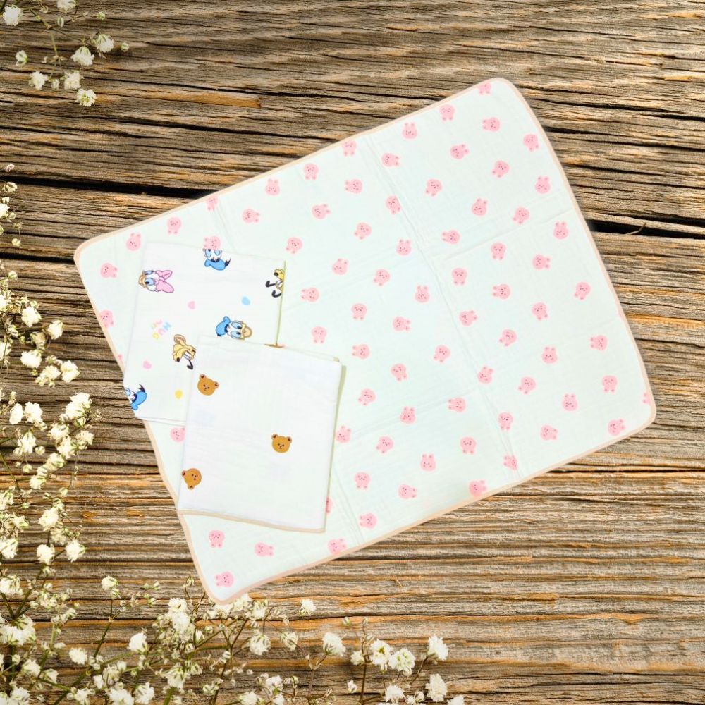 Chăn hàn trần bông viền in họa tiết cho bé