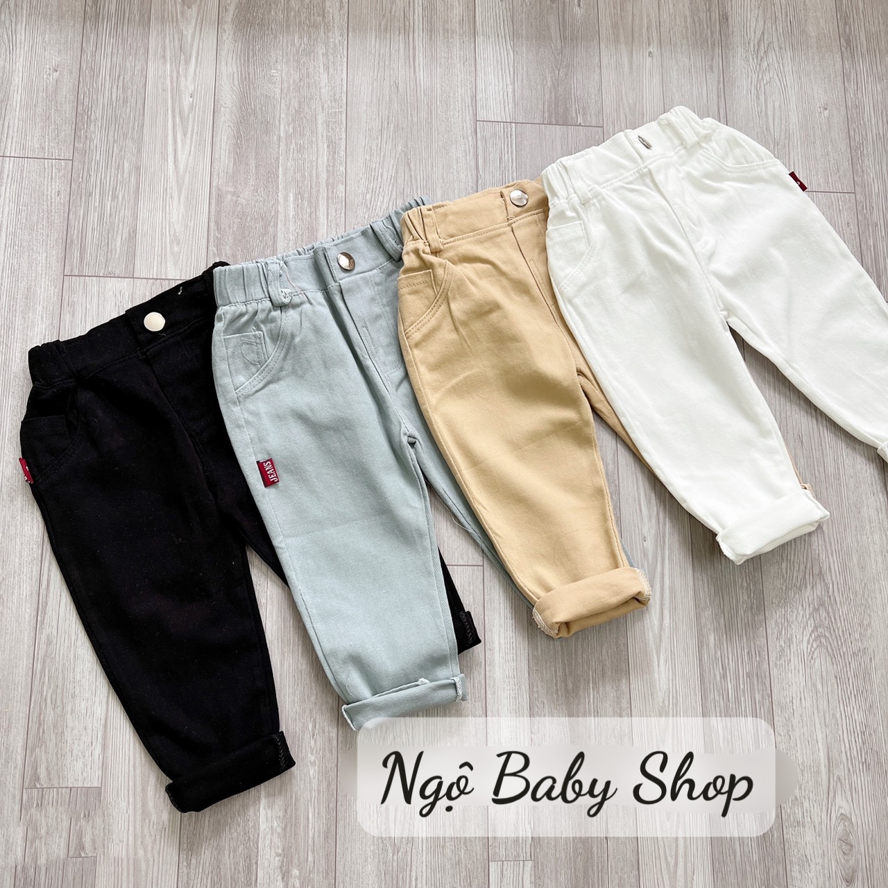 Quần dài kaki trơn 4 màu size nhí