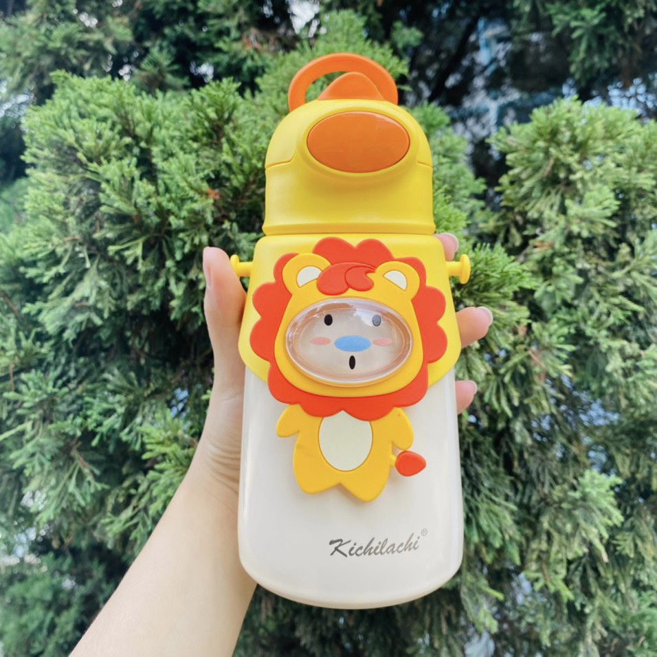 Bình nước giữ nhiệt hình thú 3D Kichi lõi inox 316