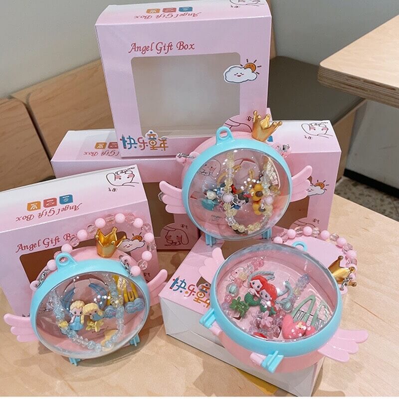 Hộp quà tặng phụ kiện vòng cổ kẹp tóc bé gái