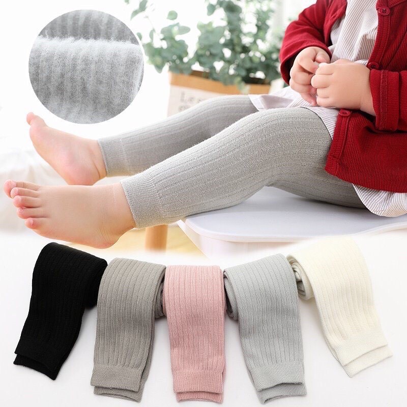 Quần legging chất tăm màu trơn cho bé