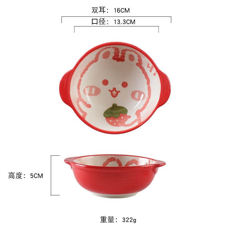 Bát sứ to 2 quai màu ngẫu nhiên