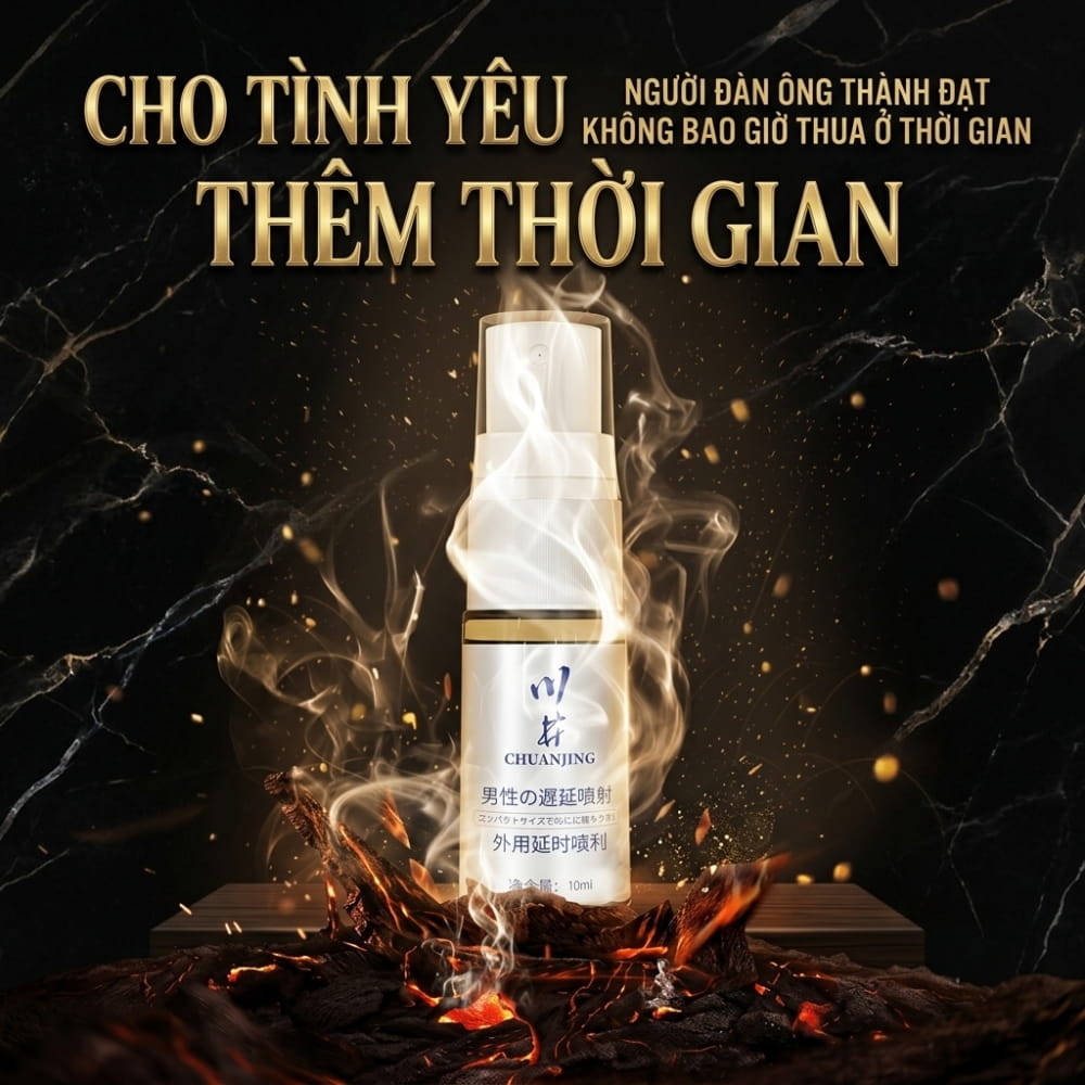 Xịt chống xuất tinh sớm ChuanJing Blue Gold 10ml chính hãng, thiết kế sang trọng
