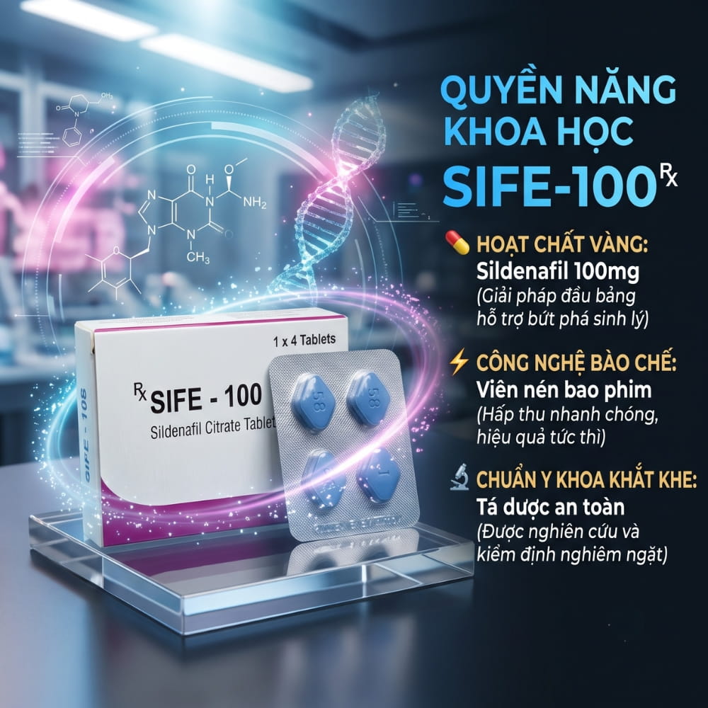 Thông số thành phần Sildenafil 100mg của thuốc cường dương Sife 100