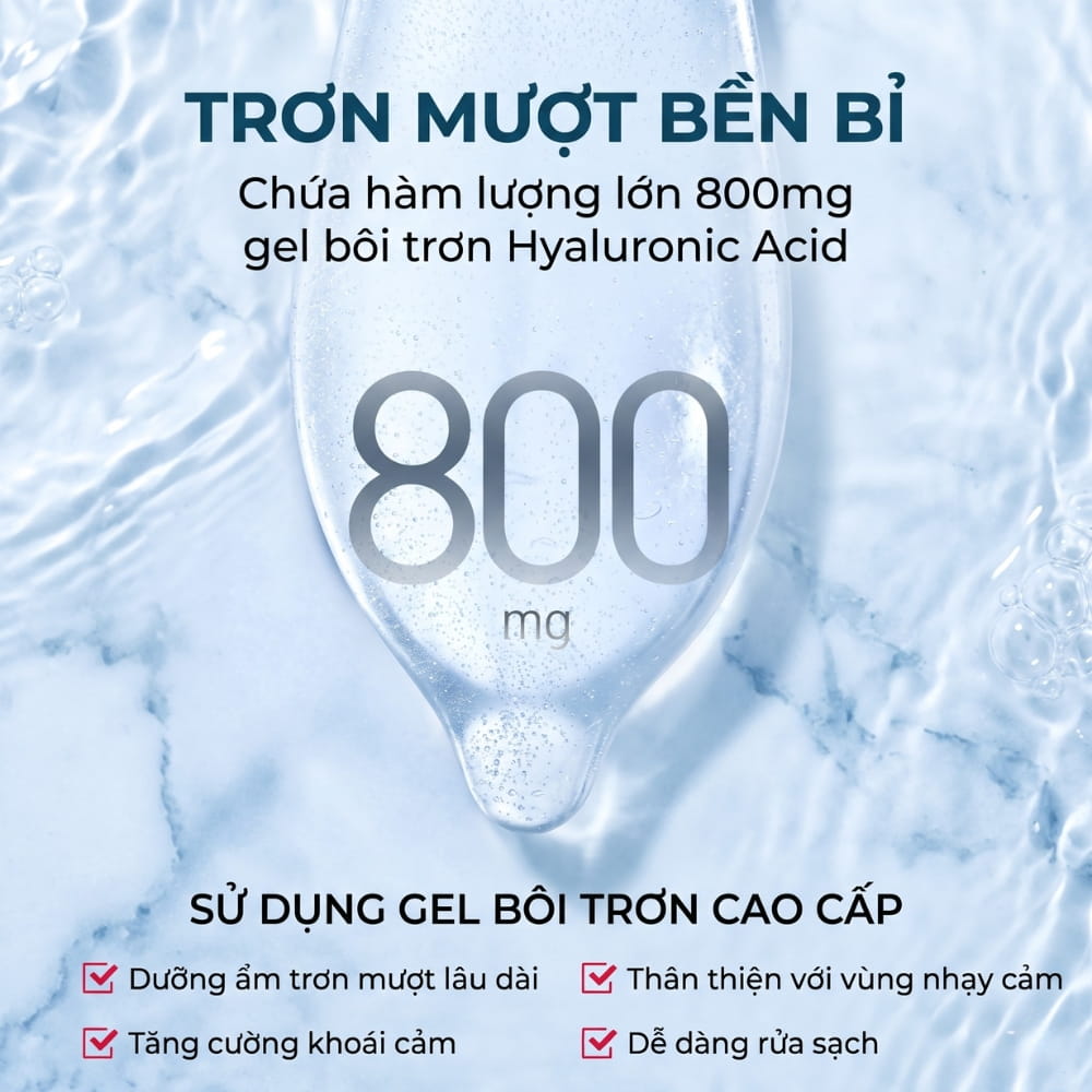 Ưu điểm siêu mỏng 0.03mm và nhiều gel hyaluronic acid của bao cao su DryWell Ultra Thin 003