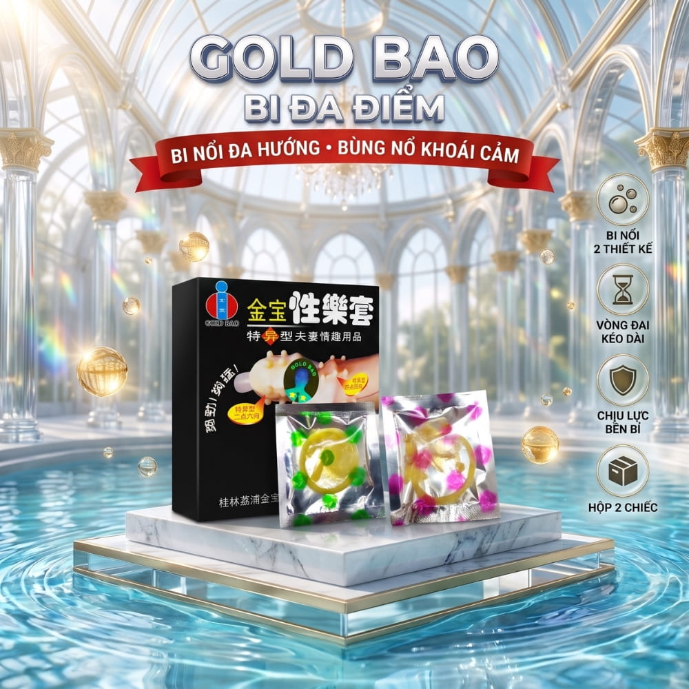 Bao cao su Gold Bi hộp 2 chiếc chính hãng Gold Bao Trung Quốc