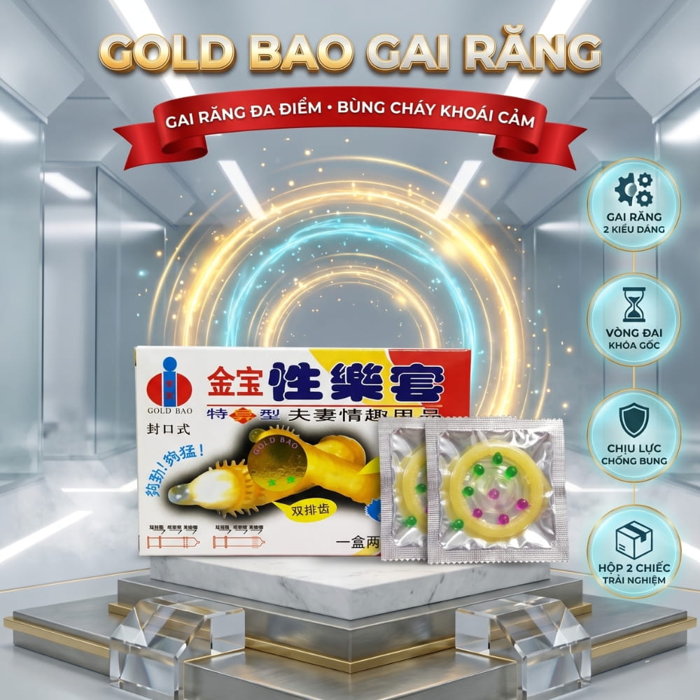 Bao cao su Gold Bao Gai hộp 2 chiếc chính hãng Trung Quốc