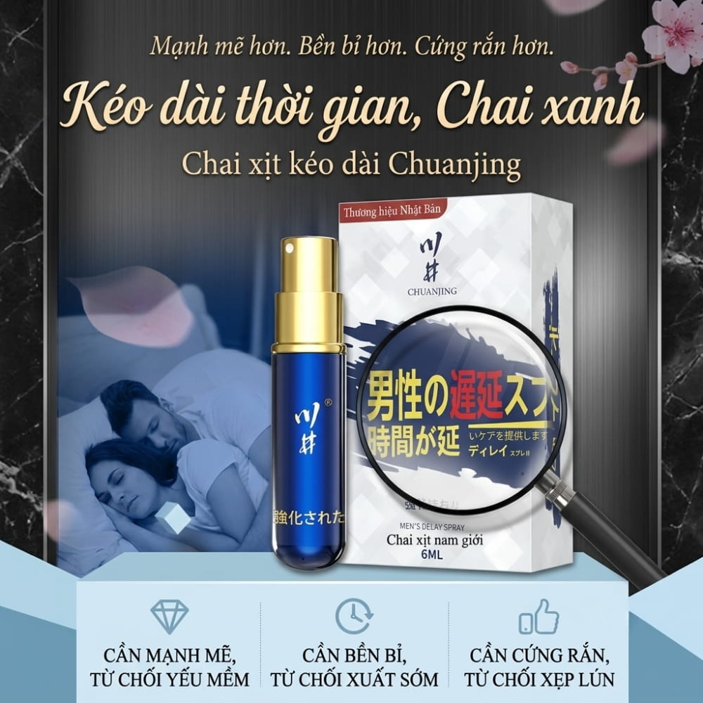 Xịt chống xuất tinh sớm ChuanJing Men’s Delay Spray 6ml thiết kế ngụy trang thỏi son
