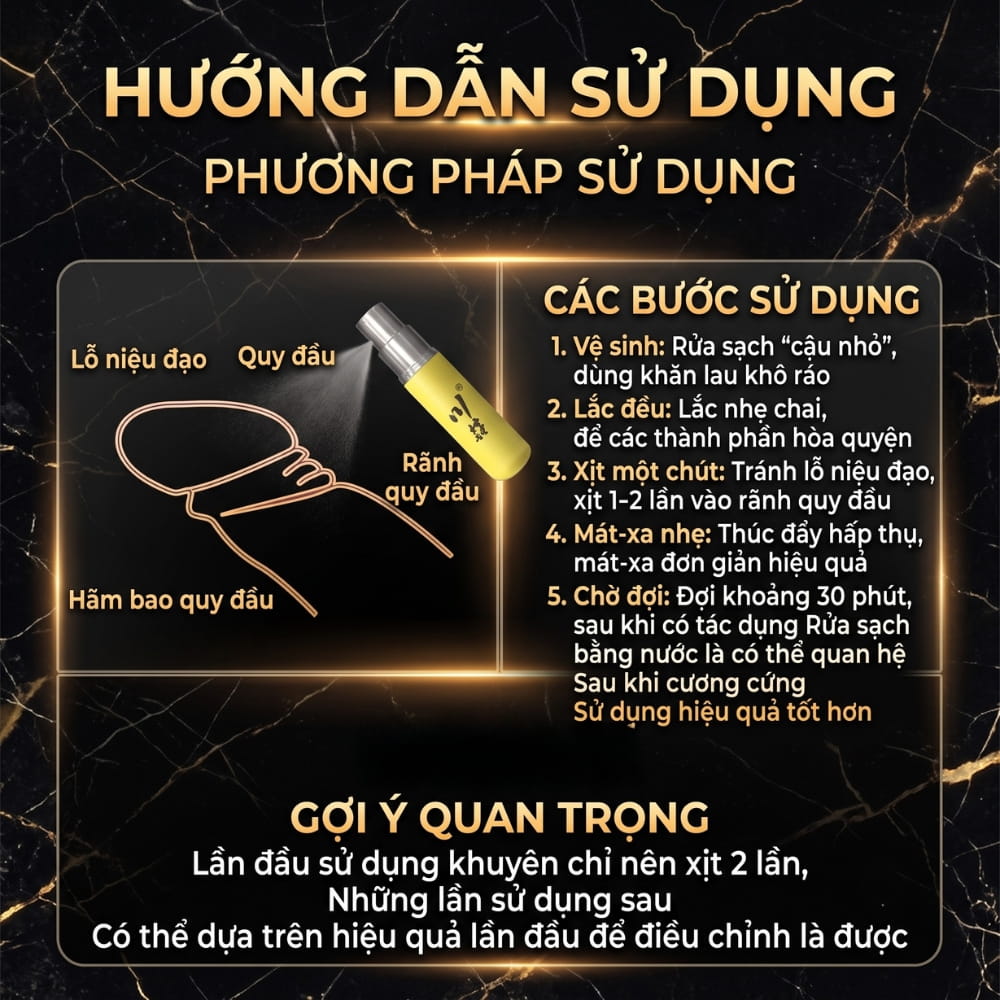 Hướng dẫn sử dụng và lưu ý an toàn khi dùng xịt chống xuất tinh sớm ChuanJing 6ml