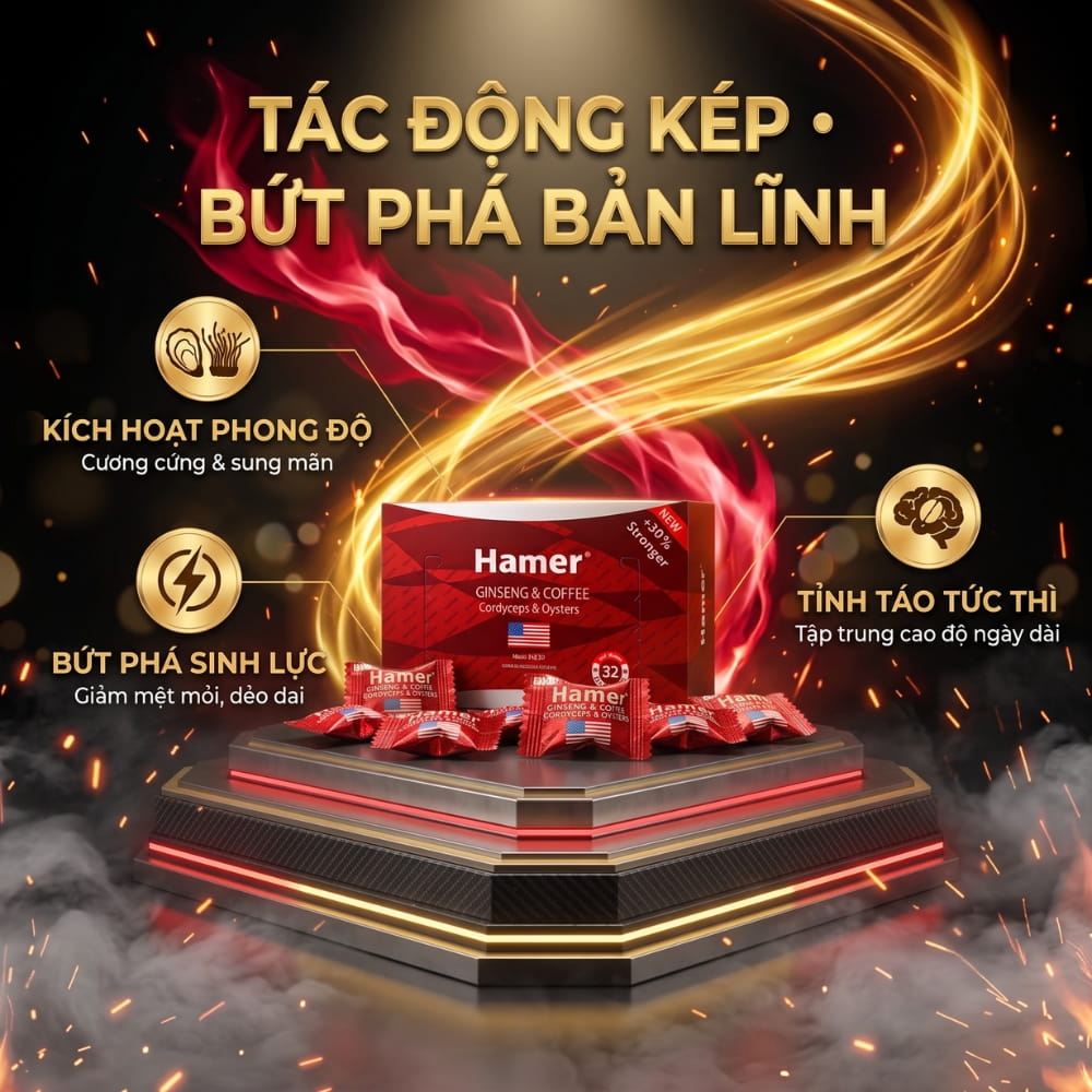 Công dụng tăng cường sinh lý nam và tác động kép của kẹo sâm Hamer USA