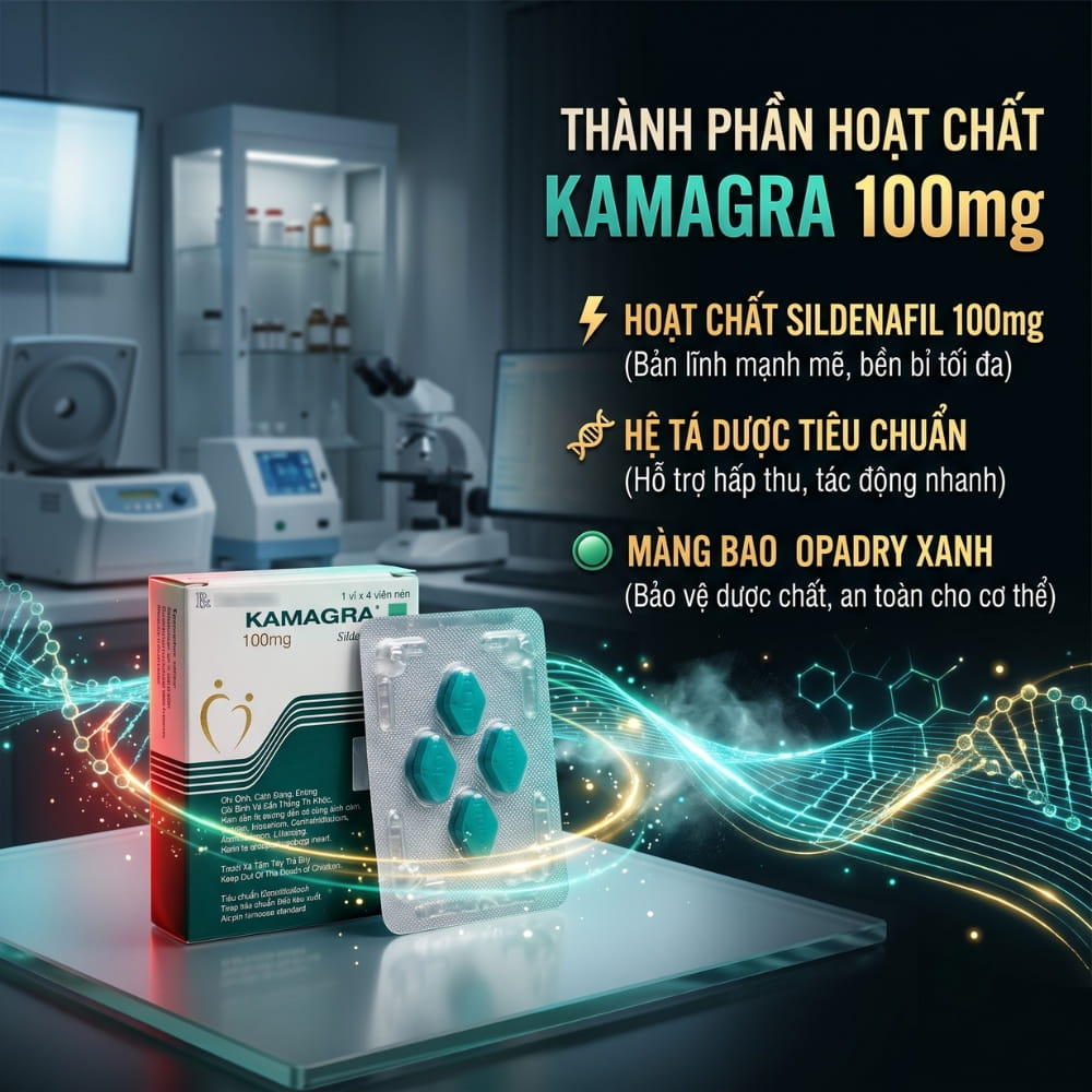 Chi tiết thành phần của thuốc sildenafil 100mg Kamagra