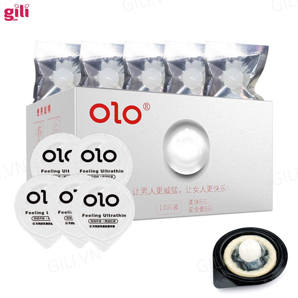 Bao cao su Olo Growth Soft Bead siêu mỏng hộp 10 chiếc chính hãng