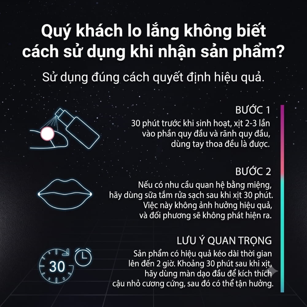 Hướng dẫn sử dụng và lưu ý an toàn khi dùng DryWell Male Delay Spray 5ml