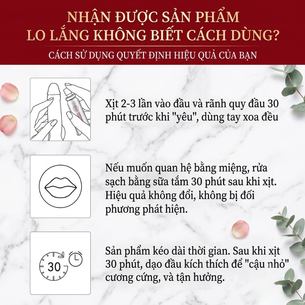 Hướng dẫn sử dụng và lưu ý an toàn khi dùng DryWell Men’s Delay Spray 30ml