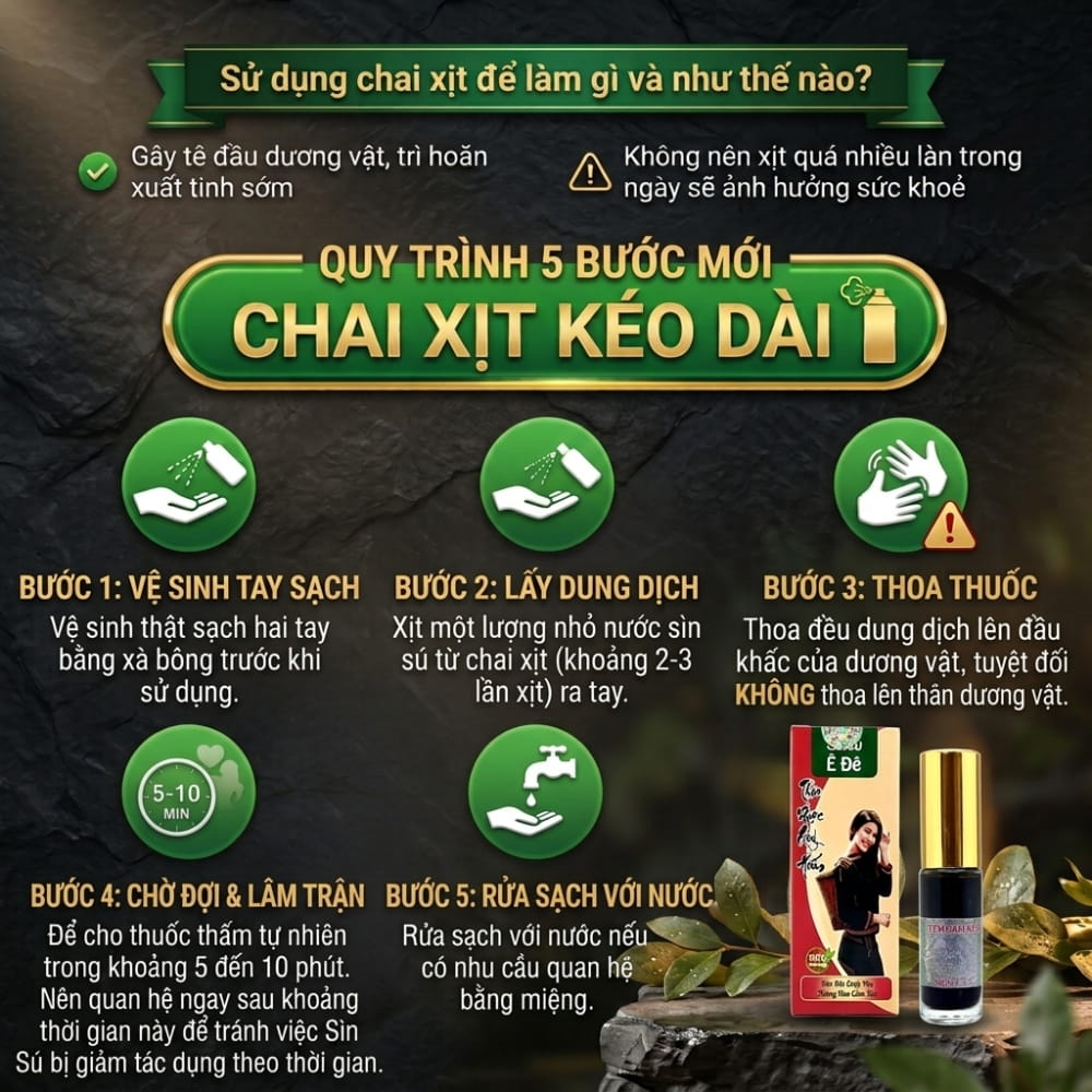 Hướng dẫn thoa xịt Sìn Sú đầu khấc đúng chuẩn và bảo quản trong tủ lạnh