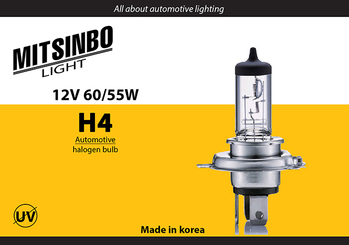 Bóng đèn Halogen H4 12V 60/55W MITSINBO